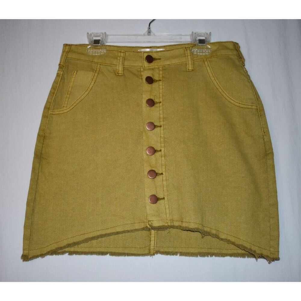 Just In Women's Denim Mini Skirt Size Small  Yellow mustard